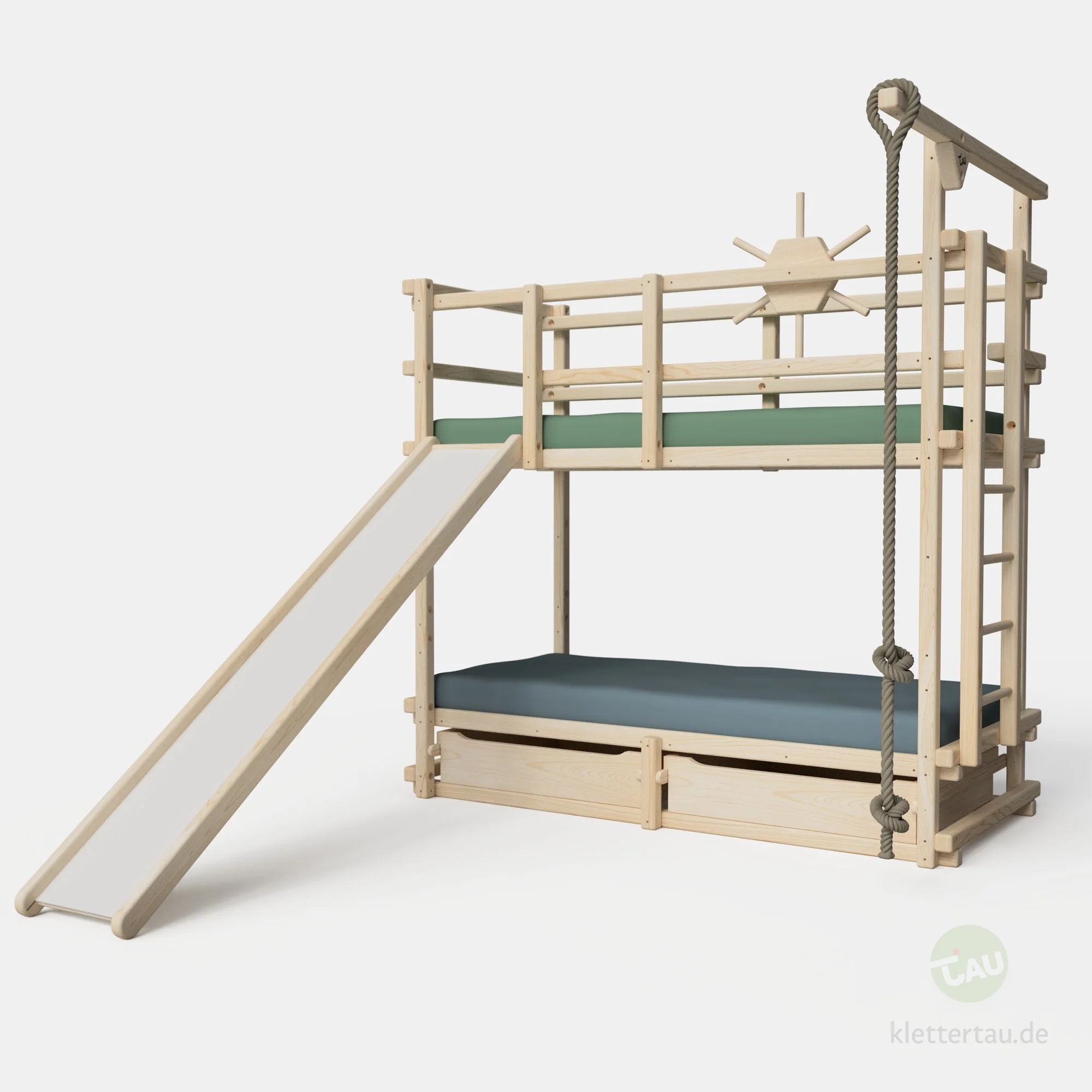 Abenteuer-Etagenbett mit Kletterseil und Rutsche - Image 10