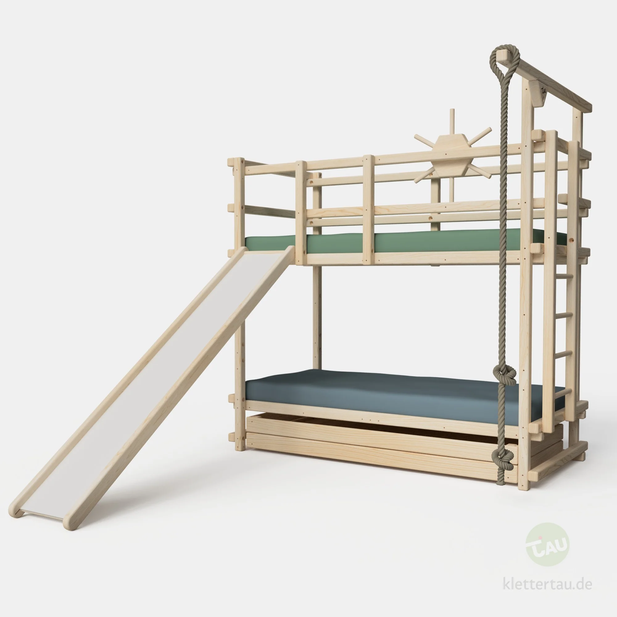 Abenteuer-Etagenbett mit Kletterseil und Rutsche - Image 11