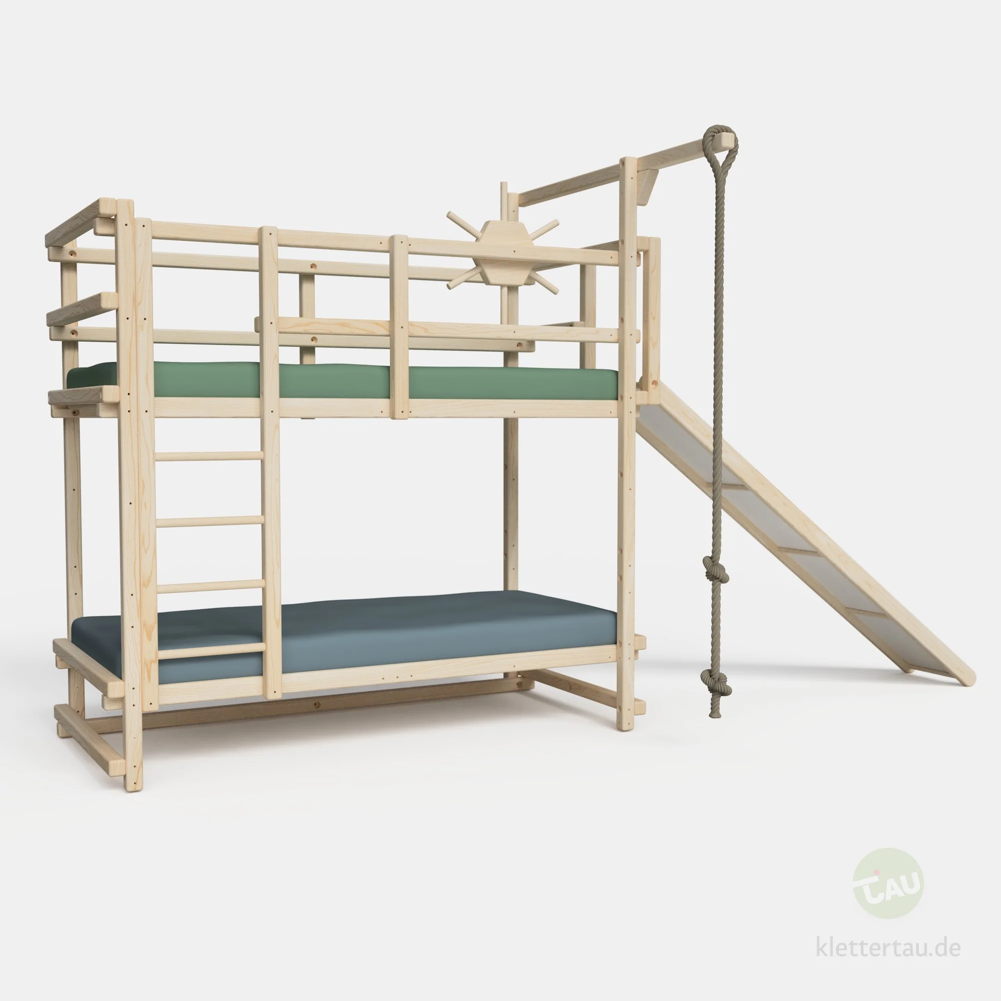 Abenteuer-Etagenbett mit Kletterseil und Rutsche - Image 14