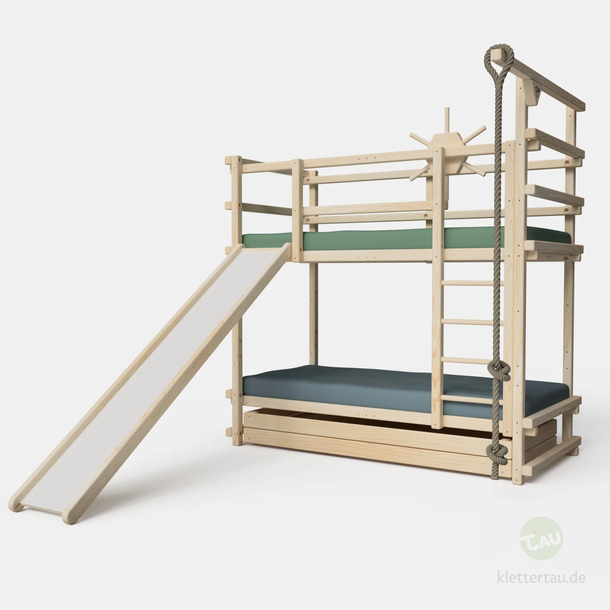 Abenteuer-Etagenbett mit Kletterseil und Rutsche - Image 5