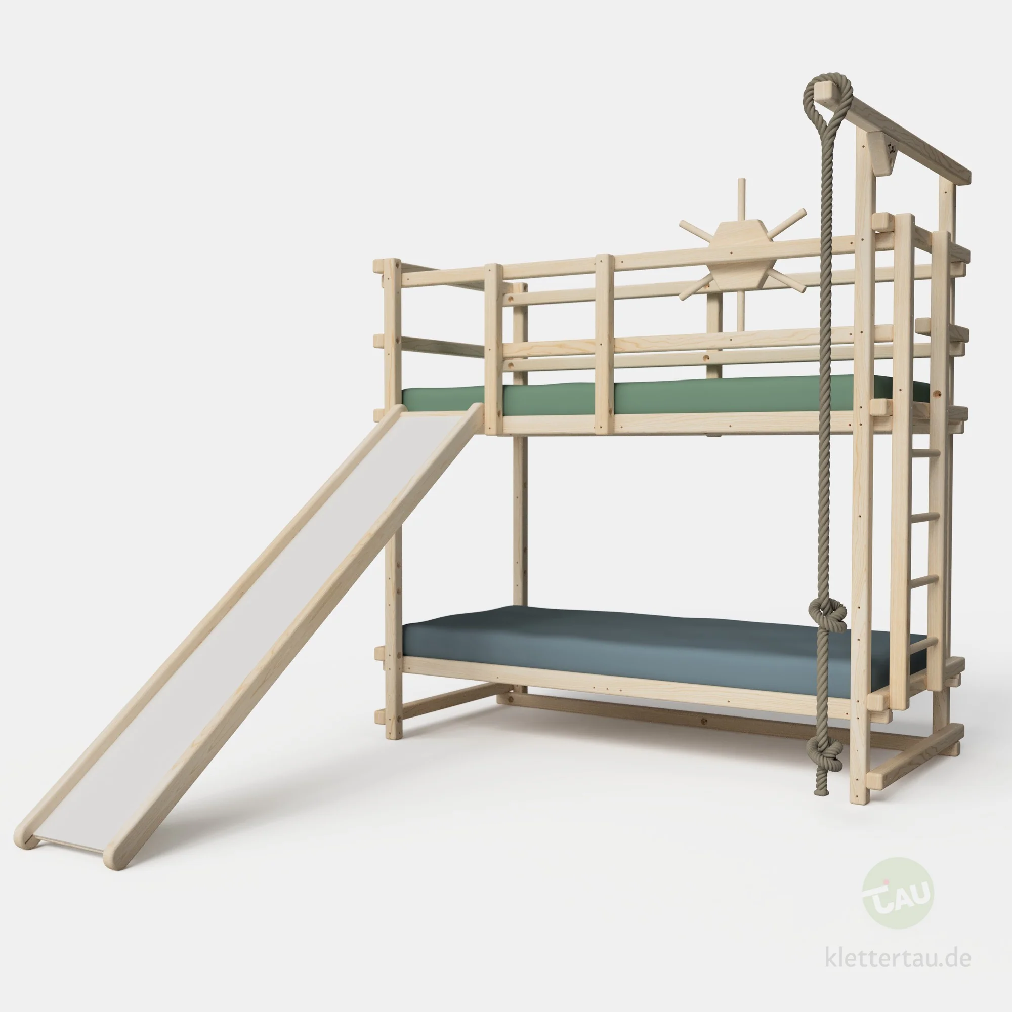 Abenteuer-Etagenbett mit Kletterseil und Rutsche - Image 6