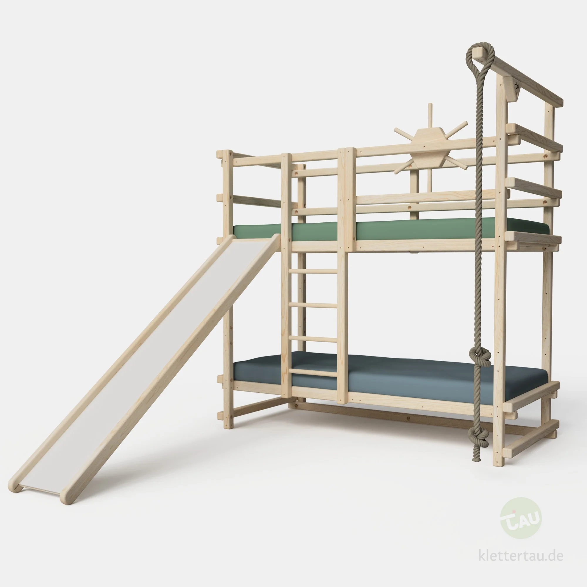 Abenteuer-Etagenbett mit Kletterseil und Rutsche - Image 7