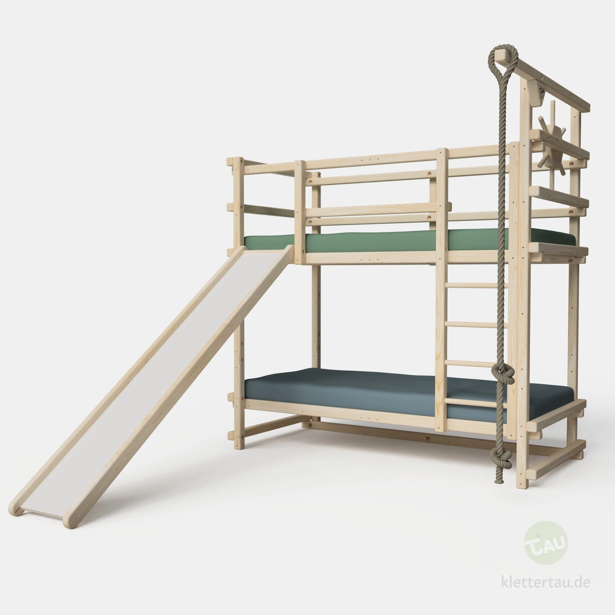 Abenteuer-Etagenbett mit Kletterseil und Rutsche - Image 8