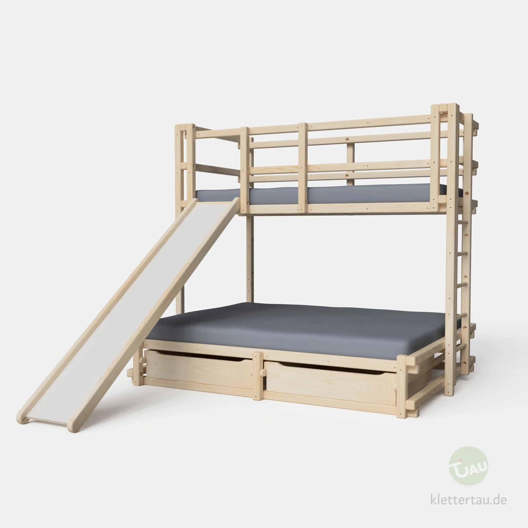Hochbett über Doppelbett mit Rutsche - Image 10