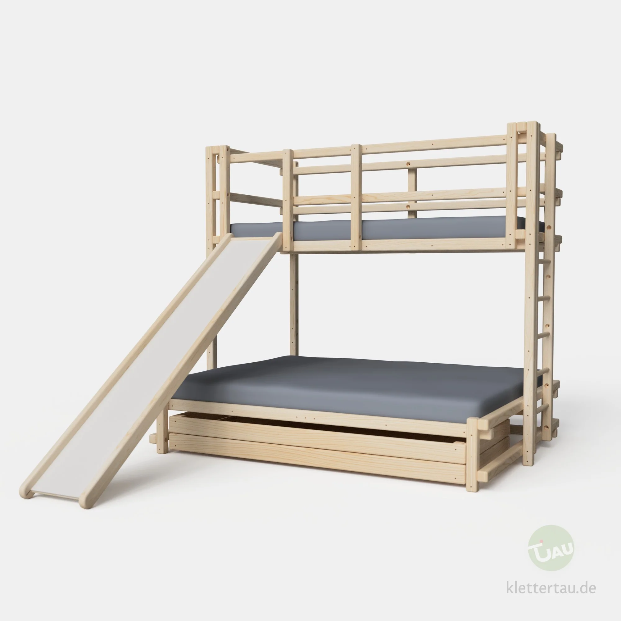 Hochbett über Doppelbett mit Rutsche - Image 11
