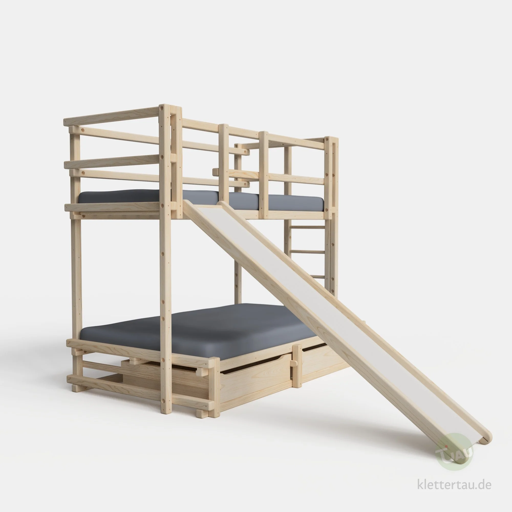 Hochbett über Doppelbett mit Rutsche - Image 2