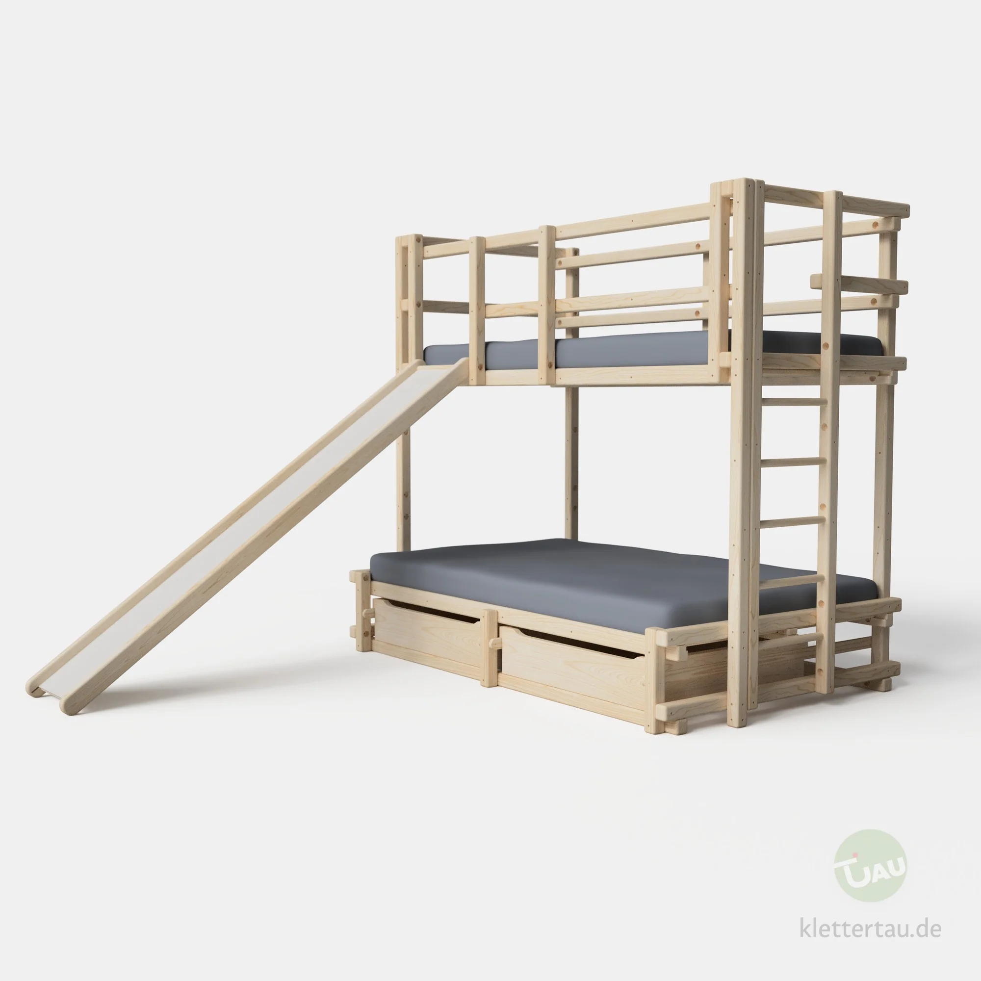 Hochbett über Doppelbett mit Rutsche - Image 3
