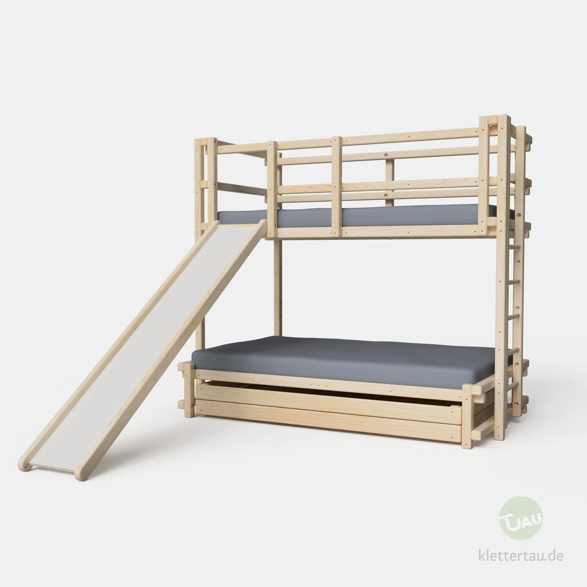 Hochbett über Doppelbett mit Rutsche - Image 4