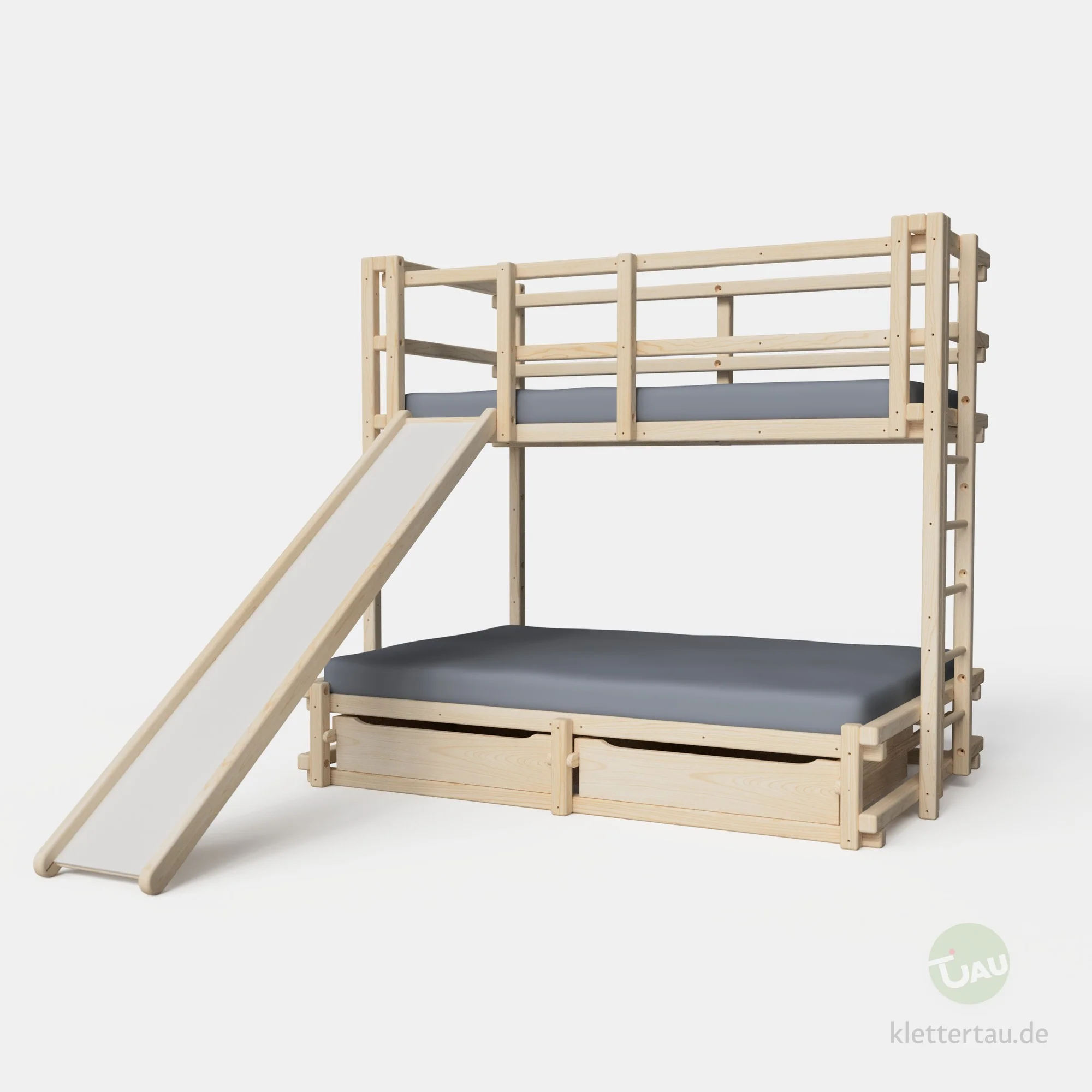 Hochbett über Doppelbett mit Rutsche - Image 6