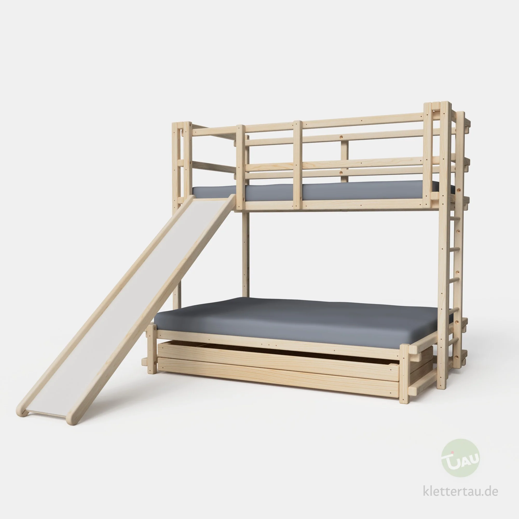Hochbett über Doppelbett mit Rutsche - Image 7