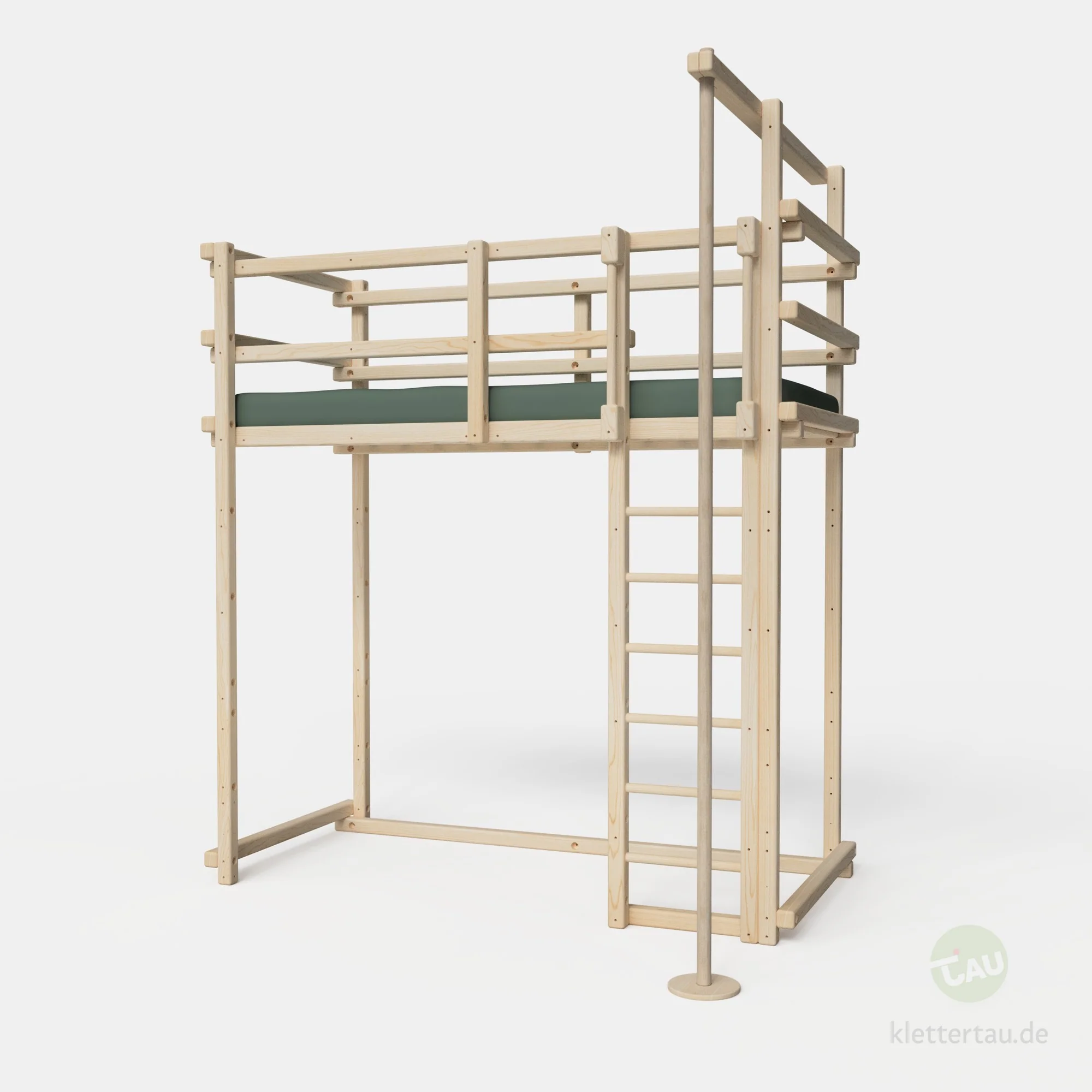 Hochbett mit Feuerwehrstange – extra hoch